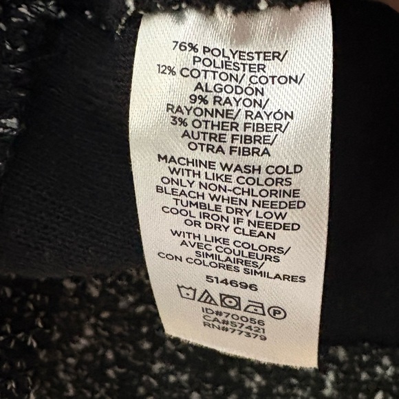 Ann Taylor NWT Black White Nubby Tweed Moto Jacket Size 12 - Picture 6 of 6